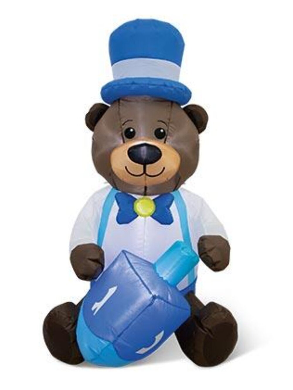 NEW 4 ft Huntington Home Hannukah Inflatable Bronw Bear +Dreidel Yard Decoration
